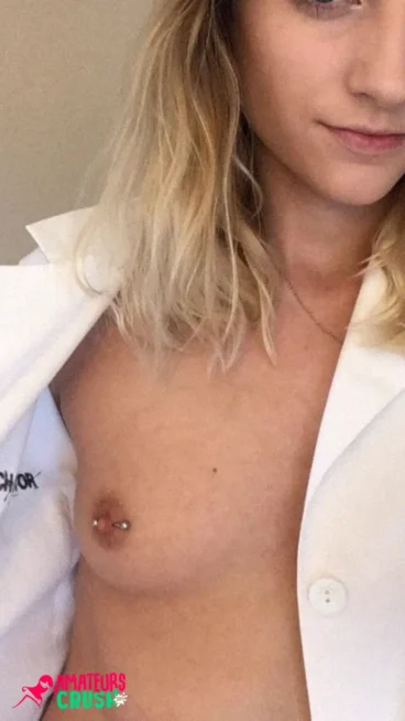 amateur researcher naked tits selfie leaked lab coat porn